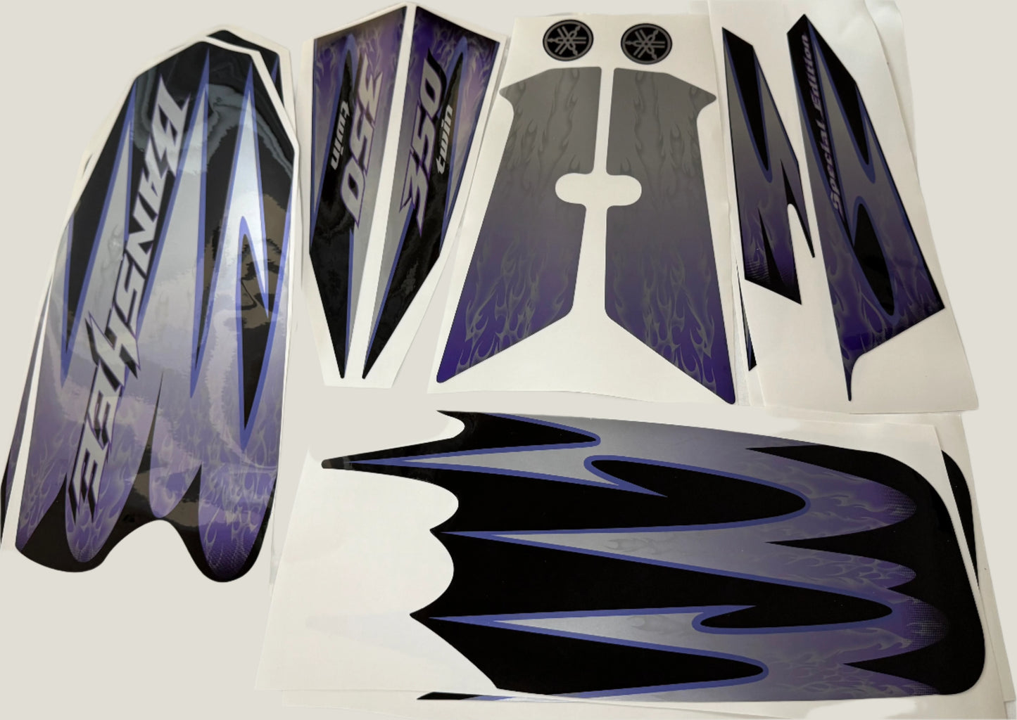 BLACK 2005 Yamaha Banshee Full graphic kit. High-quality material.