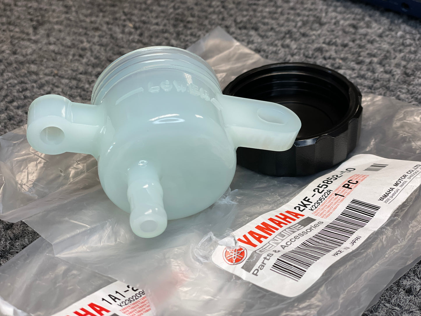 Yamaha OEM Tank Reservoir and Cap | 1A1-25894-01-00, 2KF-25852-50