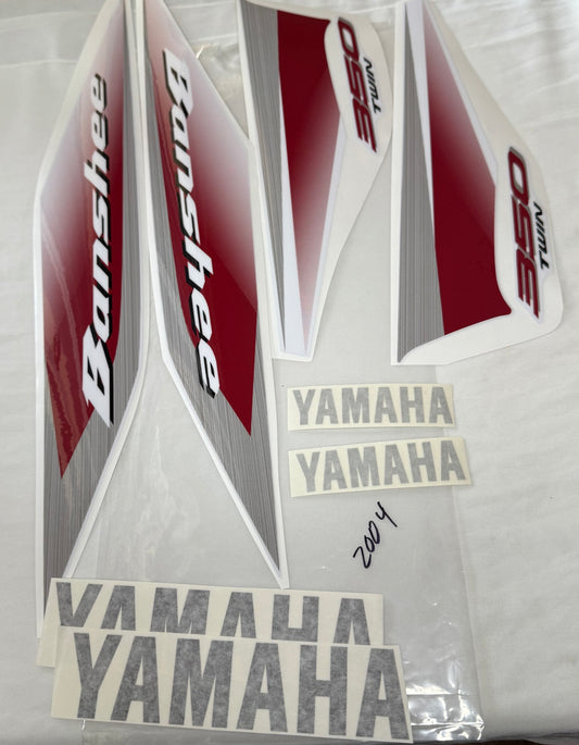 GRAY&RED 2004 Yamaha Banshee Full graphic kit.