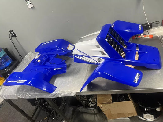 2006 Costume Blue OEM Yamaha Banshee 350 Full Fender kit & Graphics Installation