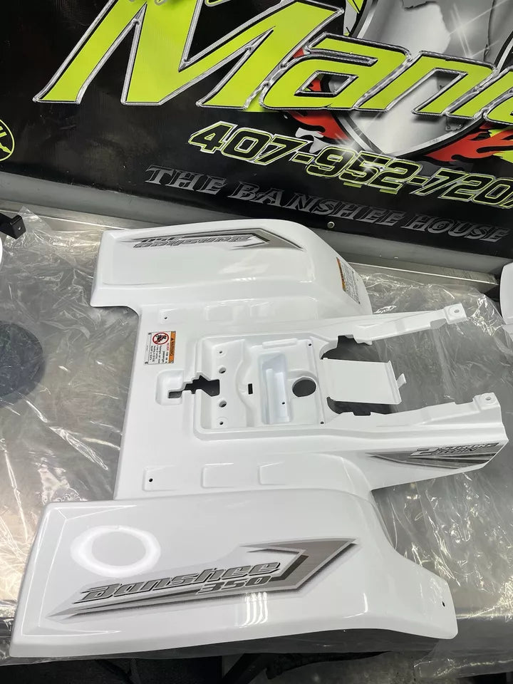 2006 White OEM Yamaha Banshee 350 Full Plastic Kit & Graphics Installation