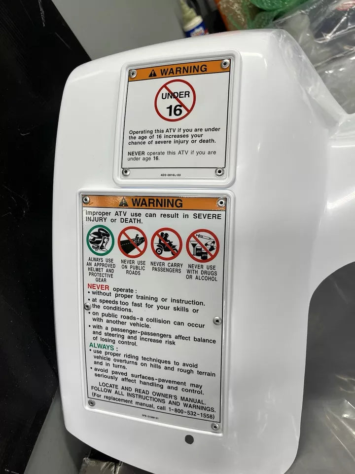 2006 White OEM Yamaha Banshee 350 Full Plastic Kit & Graphics Installation